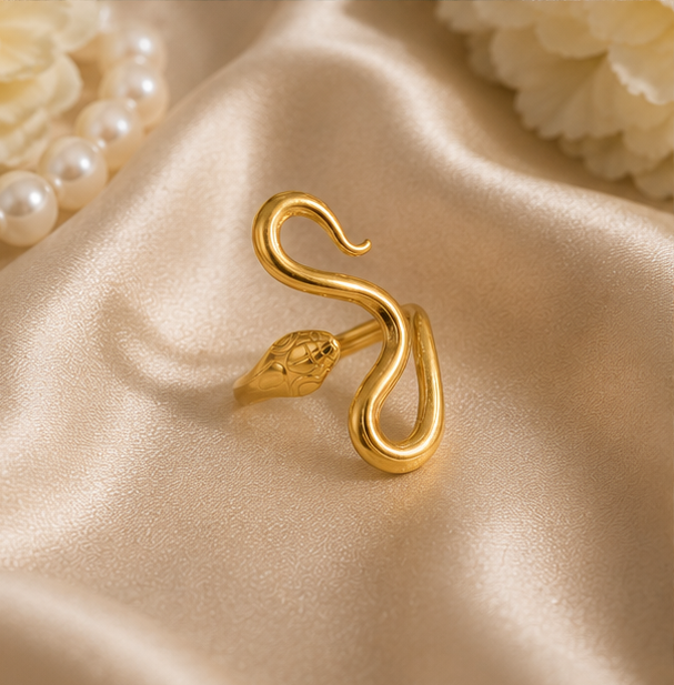 Serpentine Wave Adjustable Gold Ring | MPS & Co.