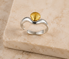 Two-Tone Scalloped Wave Shell Ring | MPS & Co.