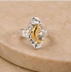 Two-Tone Jumping Dolphin Marquise Ring | MPS & Co.
