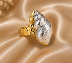 Two-Tone Sculpted Conch Shell Ring | MPS & Co.