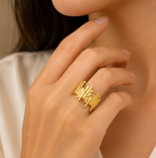 Gold Textured Drip Wide Cuff Ring | MPS & Co.