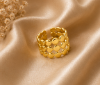 Gold Polished Disc Openwork Wide Ring | MPS & Co.
