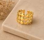 Gold Polished Disc Openwork Wide Ring | MPS & Co.