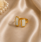 Gold Pearlescent Twin Rectangle Open Ring | MPS & Co.