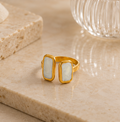 Gold Pearlescent Twin Rectangle Open Ring | MPS & Co.