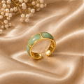 Earthy Green Marble Textured Band Ring | MPS & Co.
