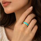 Turquoise Heart Patterned Band Ring | MPS & Co.