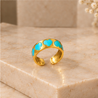 Turquoise Heart Patterned Band Ring | MPS & Co.