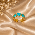 Turquoise Textured Heart Eternity Ring | MPS & Co.