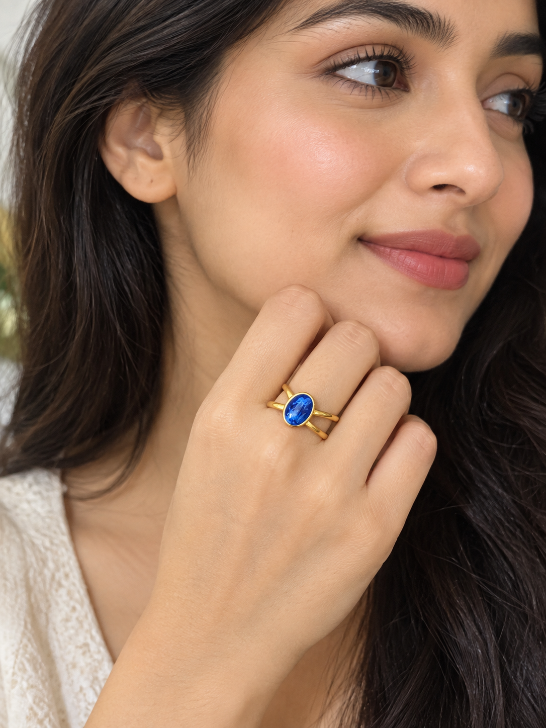 Cobalt Blue Oval Solitaire Ring | MPS & Co.