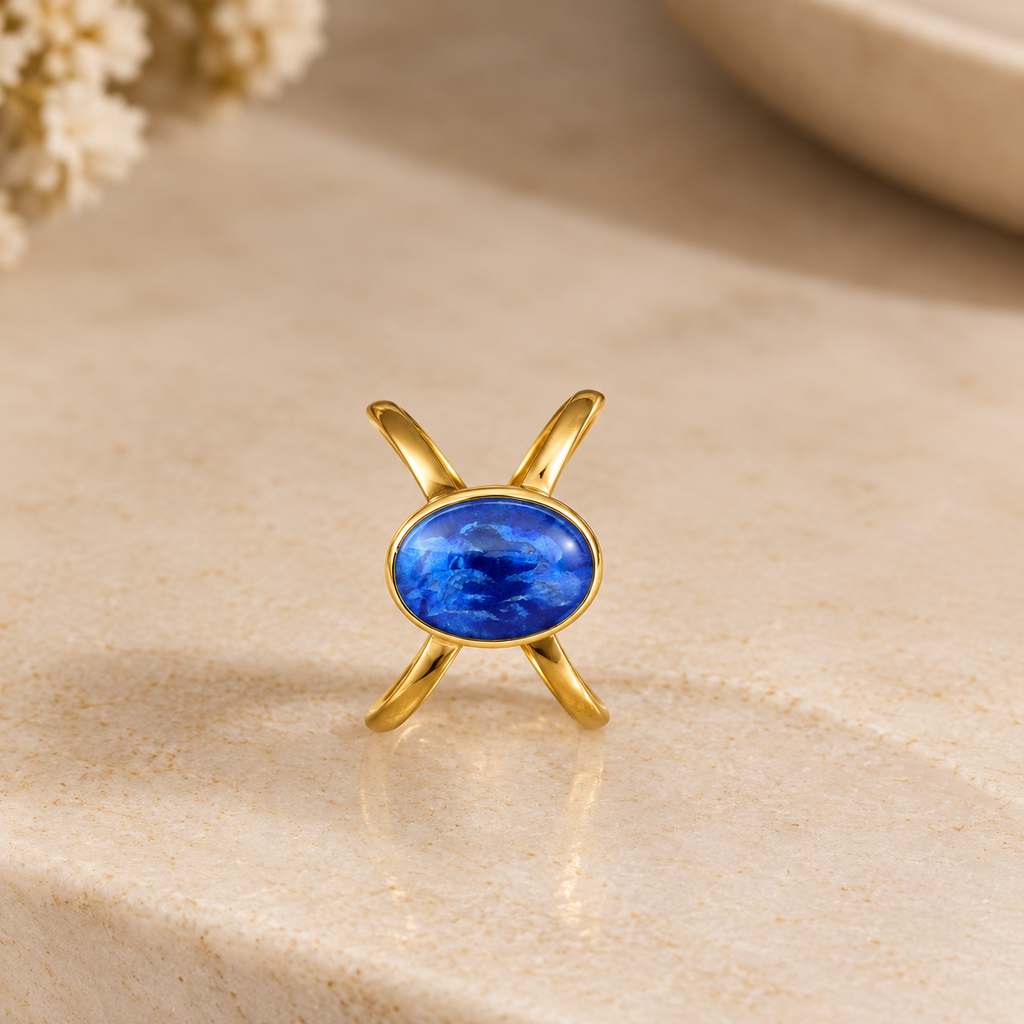 Cobalt Blue Oval Solitaire Ring | MPS & Co.