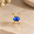 Cobalt Blue Oval Solitaire Ring | MPS & Co.