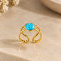 Turquoise Blue Oval Split-Band Ring | MPS & Co.
