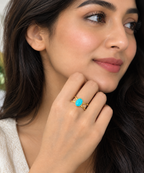 Turquoise Blue Oval Split-Band Ring | MPS & Co.