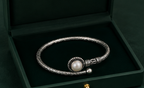 925 Silver Unisex Antique Pearl Open Cuff Bracelet | MPS & Co.