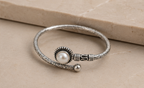 925 Silver Unisex Antique Pearl Open Cuff Bracelet | MPS & Co.