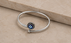 925 Silver Unisex Minimalist Evil Eye Cuff Bracelet | MPS & Co.