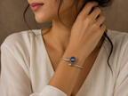 925 Silver Unisex Minimalist Evil Eye Cuff Bracelet | MPS & Co.