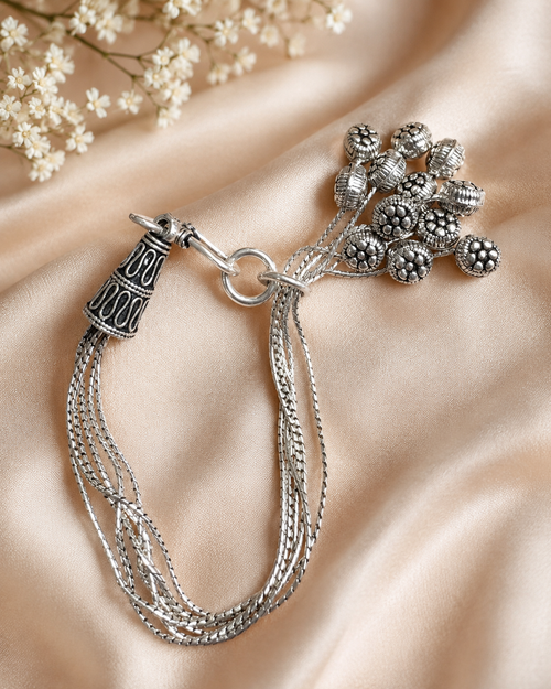 925 Silver Beaded Ball Charm Multi-Strand Bracelet | MPS & Co.