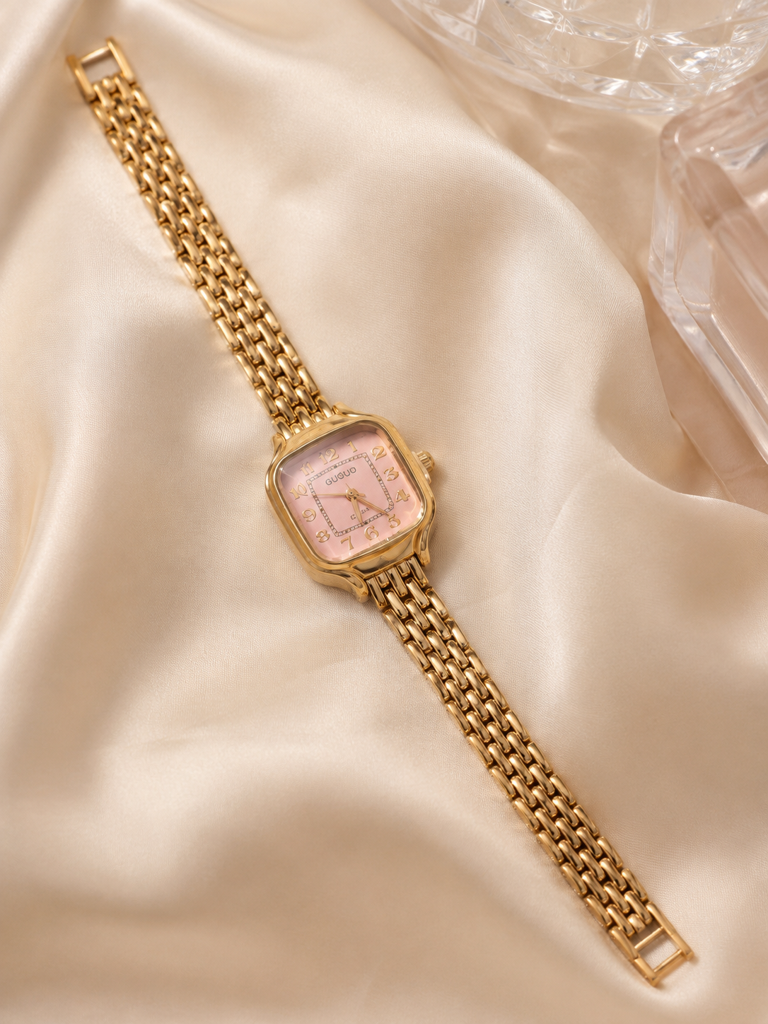 Gold Square Pink Dial Watch | MPS & Co.