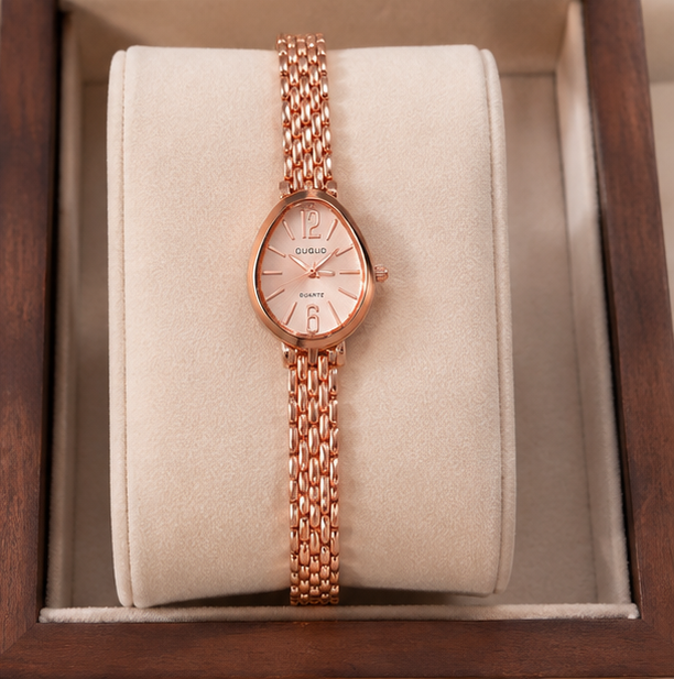 Rose Gold Oval Dial Mesh Watch | MPS & Co.