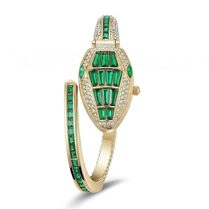 Luxury Green Crystal Serpent Watch Bracelet | MPS & Co.