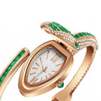 Luxury Green Crystal Serpent Watch Bracelet | MPS & Co.