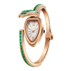 Luxury Green Crystal Serpent Watch Bracelet | MPS & Co.