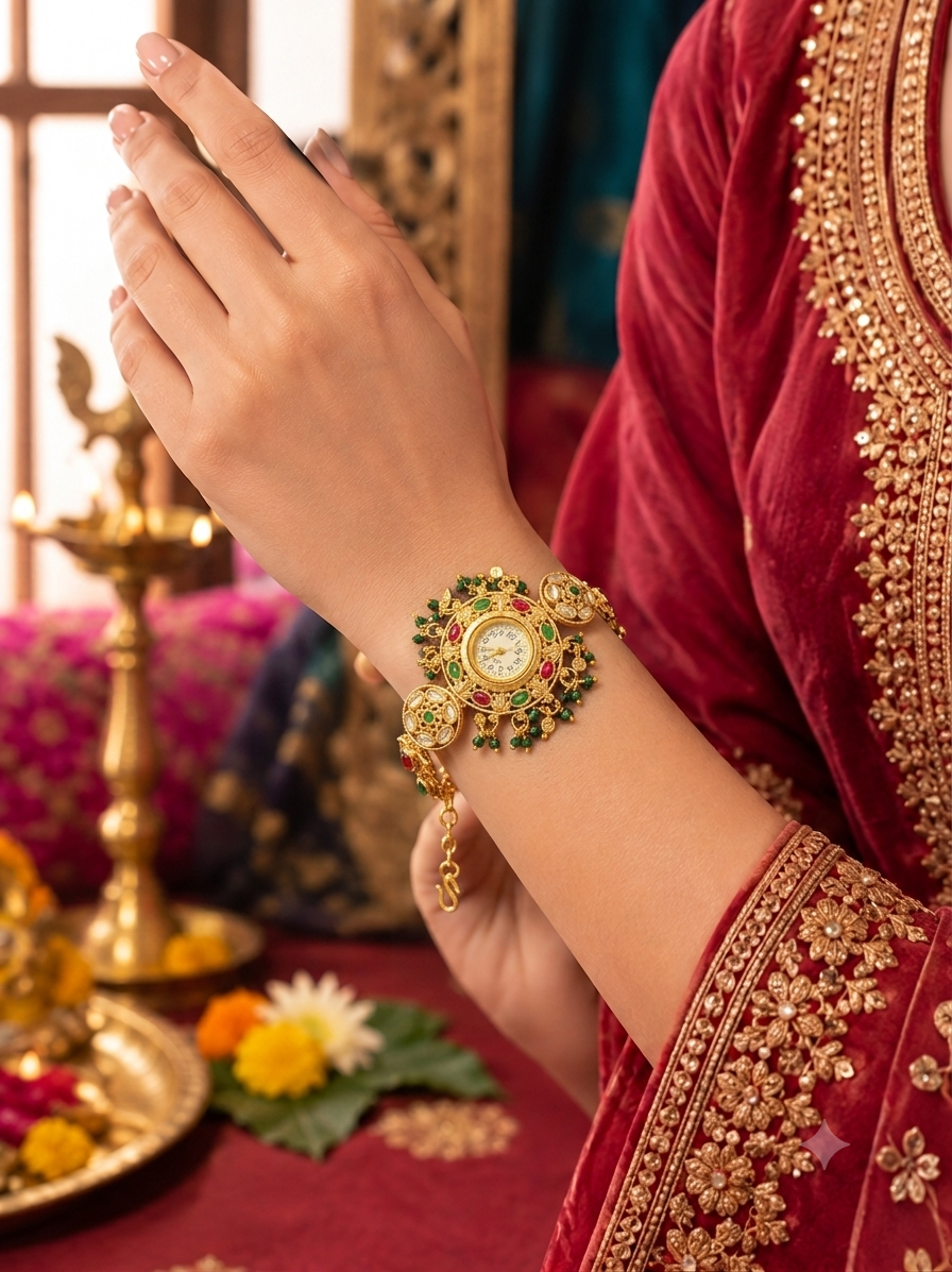 Royal Kundan Embellished Watch Bracelet | MPS & Co.