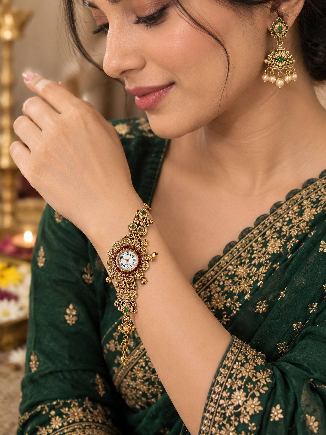 Antique Peacock Motif Watch Bracelet | MPS & Co.